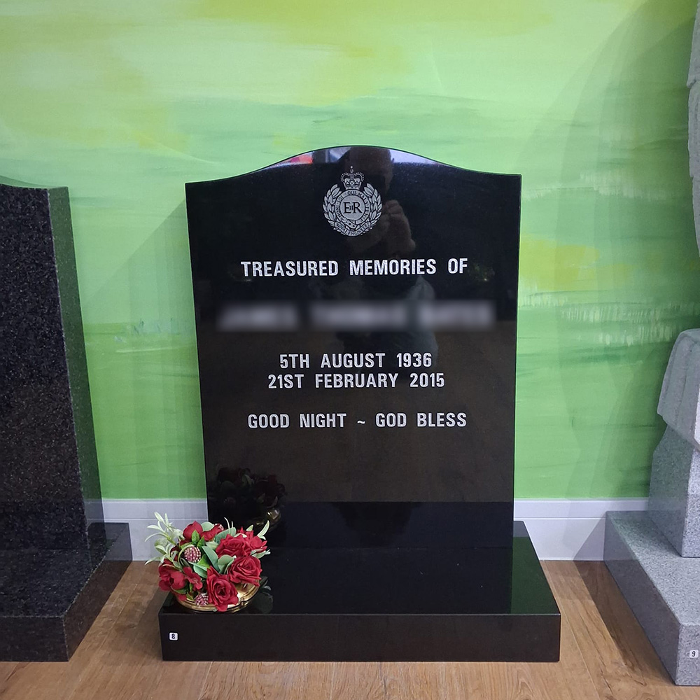 Image of different stone samples or finished memorials.